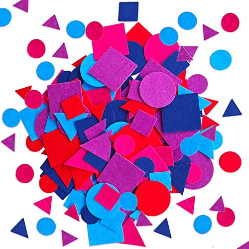 Jtnohx 170 Stück Geometrie Aufkleber, Selbstklebend Geometrisch, Filz Geometrie Aufkleber für Basteln Scrapbooking Zubehör Schule