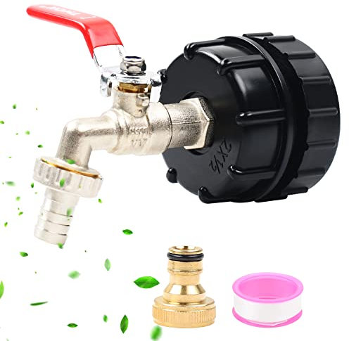IBC Tank Zubehör,IBC Tank Adapter Valve 2 Zoll(60mm),IBC Auslaufhahn,Tank Ventil Auslaufhahn, Anschlussteile Für IBC Regenwassertanks Regen Auslass Schlauchverschraubung Fässern und Kanistern