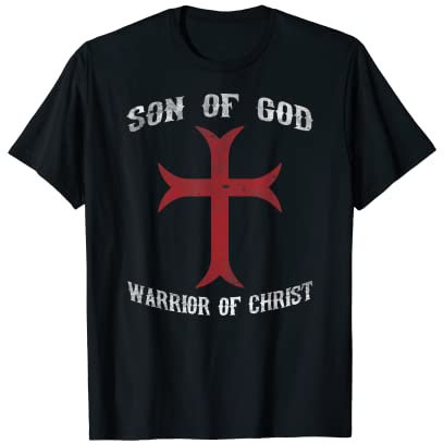 Son Of God Warrior Of Christi Religiöse Ritter Tempelritter T-Shirt