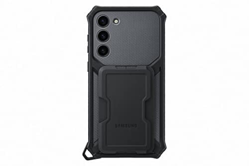 Samsung Rugged Gadget Smartphone Case EF-RS916 für Galaxy S23+, Handy-Hülle, Standfuß, Kratzfest, Fingerhalterung, Kartenfach, Black