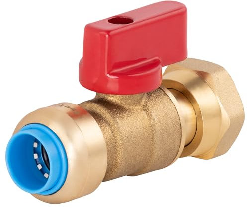 NT NOYON & THIEBAULT Vanne Automatique Universelle Ø14 Femelle Tournant 15x21 (1/2) TOUT PUSH en Laiton, Certifiée ACS, Résiste à 10 Bars, Compatible avec Cuivre, PER et Multicouche