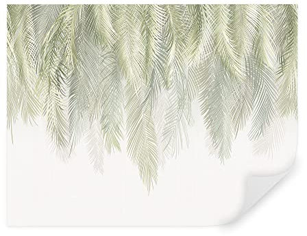 TAPEKO Papier Peint Panoramique Feuilles de Palmier 360x250 cm style 3D Feuilles de Palmier vert clair Papier Peint intissé pour Chambre Salon Décoration Murale u60557