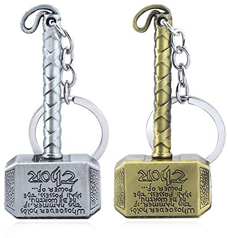 WUDQIJI Thors Hammer Flaschenöffner 2 Stück Bierflaschenöffner Avengers kreativer Korkenzieher Thor Hammer Flaschenöffner Bier flaschenöffner mit Schlüsselanhänger für Bar und Haushalt