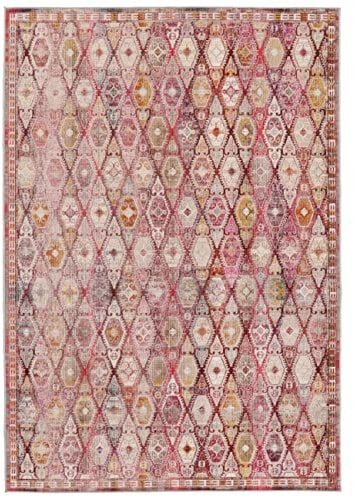 RugVista Nenax, Outdoor Tapis, à Poils Courts, rectangulaire, 160 x 230 cm, Tapis d'extérieur, résistant aux UV, résistant à l'eau, idéal pour Balcon, Cour, Jardin et terrasse, Rouge/Rose