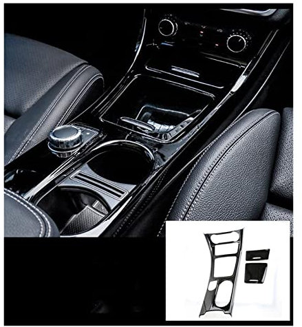 JORAsa Car Styling Central Control Dekorationsaufkleber Kompatibel mit Mercedes CLA C117 GLA X156 Water Cup Storage Panel Trim Autozubehör (Color Name : Black)