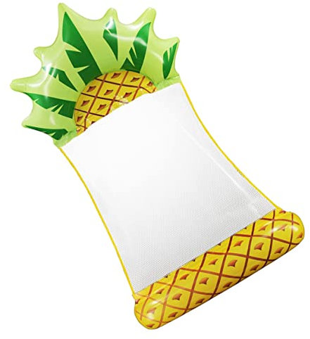 CIYODO Schwimmende Wassermatte Aus PVC Aufblasbare Schwimmreihe Für Pool Schwimmbett Mit Ananas-Design Geeignet Für Erwachsene Zum Entspannen Und Sonnenbaden Gelb