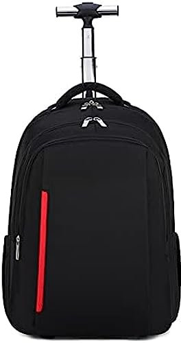 Wheeled Laptop Backpack, Rolling Laptop Rucksack High-Capacity Water Resistant Wheeled Overnight Rucksack Rolling Trolley Holdall Roller Case Work Roller Rucksack School Bags Carry-ons,Schwarz,48