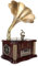 Vintage-Grammophon-Bluetooth-Lautsprecher, Bronze-Vintage-Retro-Klassiker-Grammophon-Form-Lautsprecher-Spieluhr für Heim- und Unterhaltungsdekorationen, Urlaub, Party und