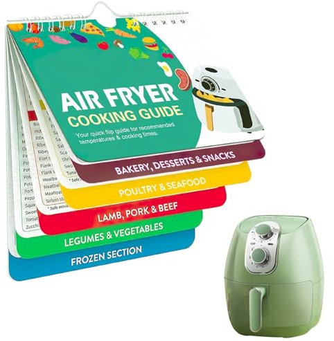 Air Fryer Cooking Guide, Air Fryer Oven Magnetic Cheat Sheet Times Chart Celsius Centigrade Fahrenheit Conversion Chart Quick Reference Guide for Cooking and Frying Must Have Air Fryer Accessories
