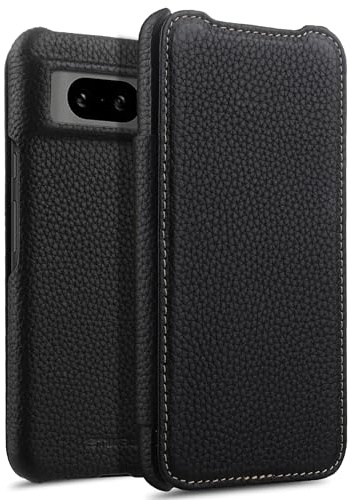 STILGUT Book Case kompatibel mit Google Pixel 8 Hülle aus Leder, Lederhülle, Klapphülle, Handyhülle - Schwarz, (GGPX8DJ2STBK)