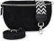 Bauchtasche Damen, Umhängetasche aus Wildleder, Elegante Crossbody-Bag mit gemusterten & verstellbaren Schultergurt, Schultertasche für jeden Anlass Schwarz 3 L (Wildleder)