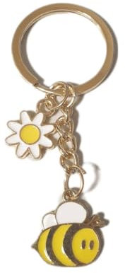 Dreambase Porte-clés abeille avec fleur, couleur or, apiculteur, or, taille unique