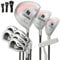 COSTWAY Set Completo di Mazze da Golf da Donna, 9 Pezzi, Include Driver in Lega, Legno Fairway 3, Ibrido 4, Ferri 6, 7, 8, 9 e P, Putter e Copri Testa per Golfiste Destre