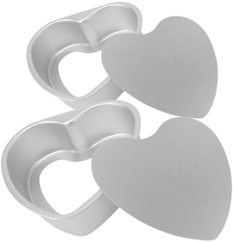 Garneck 2St Herz-Kuchenform herz-backform heart shaped cake pan Chiffon-Kuchenform Herzförmige Kuchenform aus Aluminium Backformen Kuchenformen in Herzform Käsekuchenform