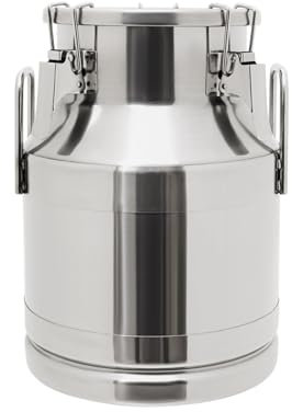 Jarra de leche de acero inoxidable 10L 201 con tapa y asa de transporte, cubo sellado con junta de silicona para transportar líquidos o para guardar
