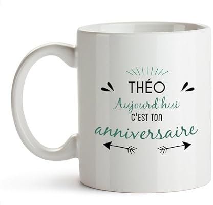 CADEAUX.COM - Mug Personnalisé Pour Un Théo - Personnalisé Classique - Message Personnalisable - Cadeau Anniversaire Théo - Cadeau Homme