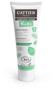 Cattier Kinder-Zahncreme Minze für bleibende Zähne ab 7 Jahren - Mit mildem, kindgerechtem Minzgeschmack - Zertifizierte Naturkosmetik, titandioxidfrei, vegan - 50 ml