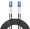 Buacoz 5 Meters LC to LC UPC Outdoor Armored Fiber Patch Cable, 9/125um Single Mode Duplex Fiber Optic Internet Cables, Jumper Optical Patch Cord, (5M/16.4ft), TPU Black