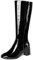ANUFER Donna Vernice Ginocchio Alto Gogo Stivali Tacco Grosso Cerniera Laterale Stivali da Discoteca Nero SD5A40730 EU37
