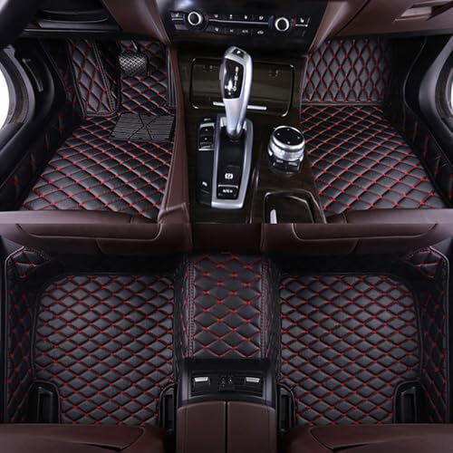 YMXFKY Auto Fußmatte für BAIC X75 2024 Maßgeschneiderte Allwetter Leder Wasserdicht Staubdicht Kratzfest rutschfest Protection Liner,B:Black+Red