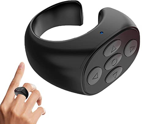 Drahtloser Blue-Tooth-Fernbedienungs-Seitenwender, Scrolling-Ringe, wiederaufladbare Kamera-Fernbedienung, tragbarer kabelloser Tastenklicker, für Telefone, Tablets