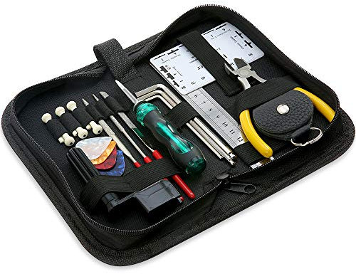 Kit de herramientas de reparación de guitarra de 25 piezas, kit de herramientas de reparación de guitarra, kit de herramientas de limpieza de guitarra, kit de herramientas de guitarra para guitarra