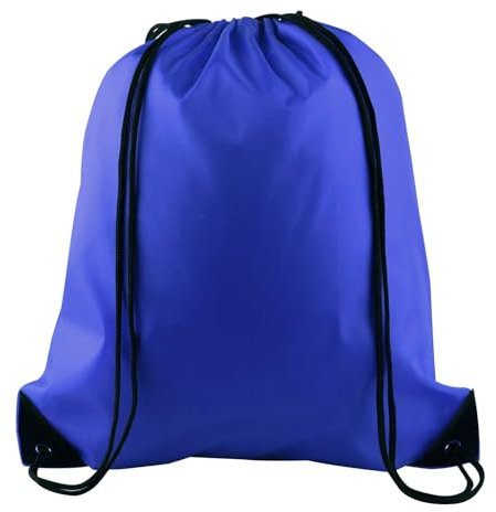 PLULON Mochila con cordón, mochila de cuerda a granel, saco de cincha, saco deportivo, gimnasio, mochila para yoga, viajes, deportes al aire libre, azul, 34cm*40cm/13.4*15.7