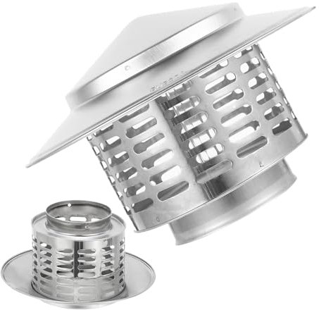 1.6 in/2 in/2.5 in/3 in Chimney Flue Cowl, 304 Stainless Steel Cone Top Chimney Cap with Bird Guard, Outside Roof Fireplace Chimney Cover, Stove Pipe Topper for Vent Cap(50 mm/2 in)