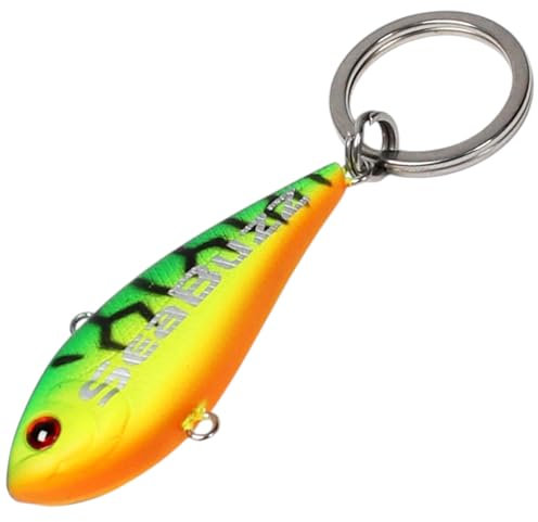 SeaBuzz Fisch Schlüsselanhänger 4,6cm - Fisch Anhänger - Schlüsselring für Schlüssel - Fische Glücksbringer - Angler Geschenke für Männer - Schlüsselorganizer - Lucky Charms Keychain - Angelzubehör
