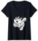 Damen Flotter Bearded Collie Hunde Cartoon I Hund I Beardie T-Shirt mit V-Ausschnitt