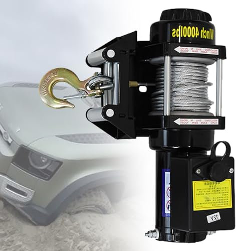 Treuil éLectrique éTanche 12V/24V, Treuil De Voiture Robuste 3000Lb-4000Lb, Pour RéCupéRation Tout-Terrain, éVacuation Automatique Du Sable, Levage De VéHicule, Sauvetage D'Urgence,4000lb-24V