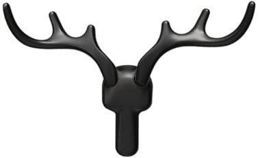 HAORUN Wandhaken aus Metall, dekorativ, Geweihform, modernes Hirsch-Design, langlebig, Kleiderhaken (schwarz)