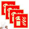 4 Stück Selbstklebend Feuerlöscher Schild, PVC Nachleuchtend Feuerlöscher Aufkleber, Hinweisschilder Feuerlöscher 15 x 15cm, Piktogramm Feuerlöscher für Haus, Büro, Krankenhaus