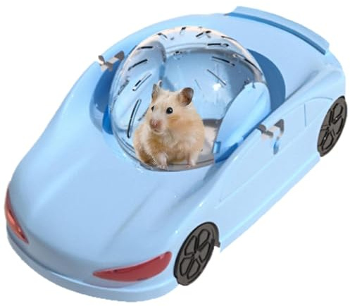 Hamster-Rollball, Sportwagen, kleines Haustier-Spielzeug, Auto, Laufrad, Hamster-Supersportwagen, Spielzeug, interaktiver Hamster-Fitness-Rollball für Hamster, Rennmäuse, Mäuse (blau)