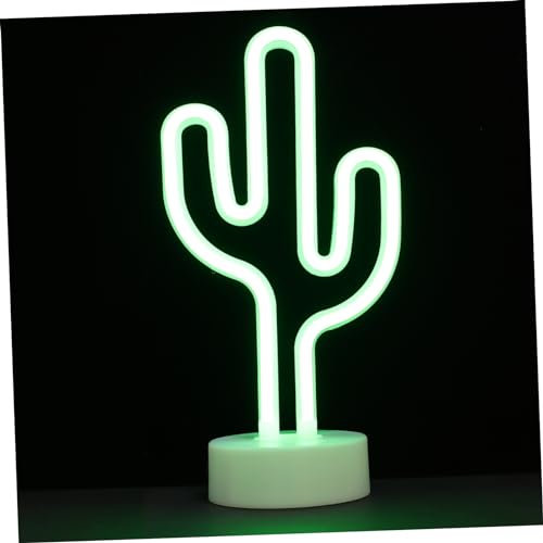 SHINEOFI Lampe de Table LED Forme de Cactus Doux pour Décoration de Chambre Salon pour Ambiance de Événements Spéciaux Sans Pile