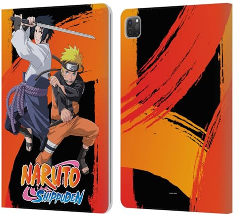 Head Case Designs Offizielle Naruto Shippuden Naruto und Sasuke Schluessel Kunst Leder-Wallet-Hülle Kompatibel mit Apple iPad Pro 11 2020/2021 / 2022