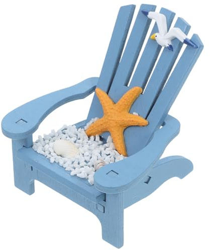 SOPOTUTU Mini-strandstuhl aus Hochwertigem Material Platzsparendes Miniatur-Ornament für Schreibtische Regale oder Dekorationszwecke Charmantes Strandthema-möbelornament für Miniaturwelten