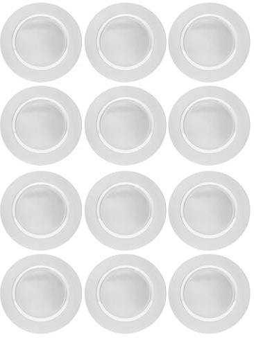 Daniel James Metallic Charger Plates - 33cm Round Reusable Dining Table Setting Plates for Christmas Party, Celebration, Weddings & Table Décor Placemat - Pack of 4, 8 or 12 (12, White (Solid))