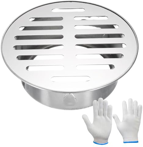 Bodenablauf mit Haarsieb aus Edelstahl, 188 170 150 122 88 57 mm runder Abflussdeckel für Dusche Balkon oder Patio, robustes Anti-Blockier-System(32mm/1.3)