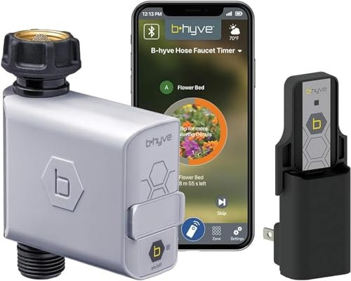 Orbit 21004 B-hyve Smart Hose Faucet Timer con hub Wi-Fi, compatibile con Alexa