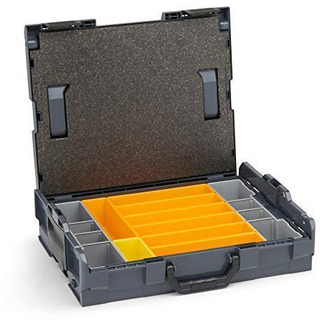 Bosch Sortimo Werkzeugkoffer-Set • L-Boxx 102 anthrazit • bestückt mit Ordnungssystem Insetboxen-Set F3