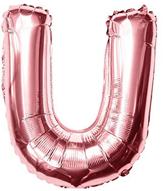 Oblique Unique® Folien Luftballon alle Buchstaben Alphabet ABC Herz Stern in Roségold für Geburtstag Jubiläum Schuleinführung JGA Hochzeit Baby Shower Party Deko Folienballon - wählbar (Buchstabe U)
