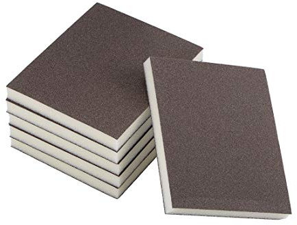sourcing map 6 Stück Schleifschwamm 180 Körnung Schleifblock Pad 4,7X3,9X0,4Zoll Braun