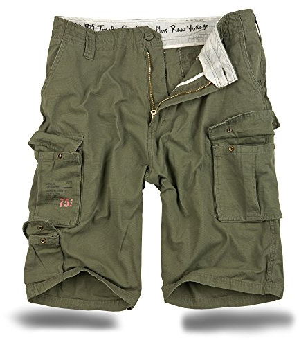 Trooper Cargo Shorts Herren – 100% Baumwolle, Robuste Militär Shorts mit vielen Taschen, Bequeme Outdoor Freizeit Arbeit Short