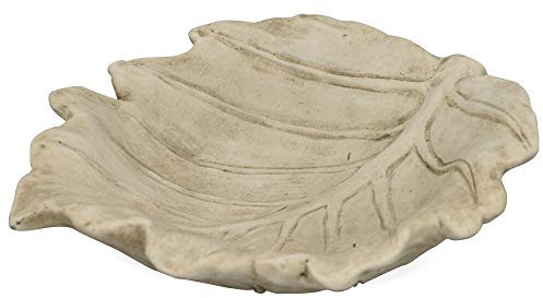 matches21 Vogeltränke Blatt gewölbt Zement Beton Vogel Futterplatz Wasserschale Vogelbad Bienentränke 1 STK - 23,5x20,5 cm