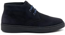 Frau, Stivaletto Casual Uomo in Pelle Scamosciata, Altezza Caviglia, Sottopiede Estraibile in PU e Sughero, Suola in Gomma Molto Flessibile e Antiscivolo, Made in Italy