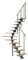 DOLLE Mittelholmtreppe - 11 Stufen - Geschosshöhe 228 – 300 cm - ¼-gewendelt - Stufen Eiche, lackiert - Unterkonstruktion: Anthrazit (RAL 7016) - volle Stufen 70 cm - inkl. Geländer - Nebentreppe