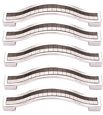 BOZONLI 5 Pack Strass Kristall Schrank Griffe Möbelgriffe Schrankgriffe (128mm, Schwarz)