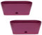 2X Blumenkasten Balkonkasten Pflanztopf für Garten Balkon und Tischdeko mit Wasserauffangschale Lila/Innenbereich