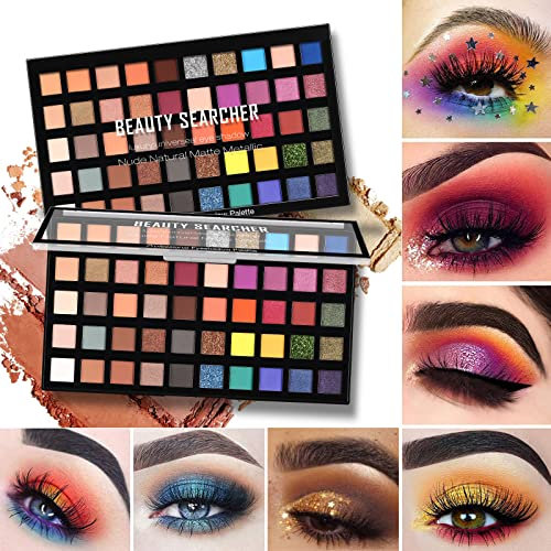 Palette di ombretti 50 colori, palette di ombretti glitter opachi luccicanti, consistenza vellutata, trucco a lunga durata, palette di ombretti metallizzati professionali ad alta pigmentazione